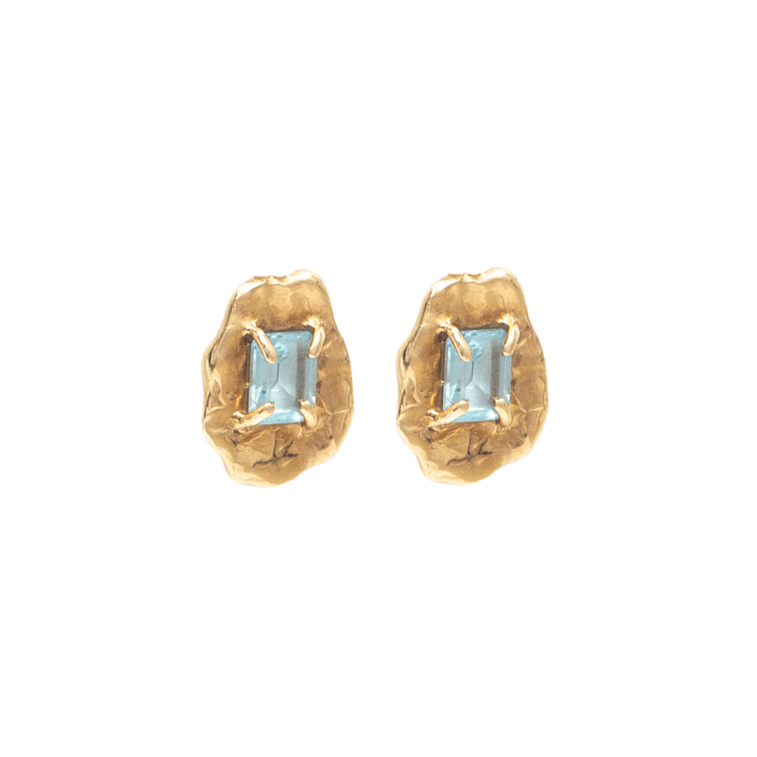 Oversized Lolita Earrings - Gold and Blue