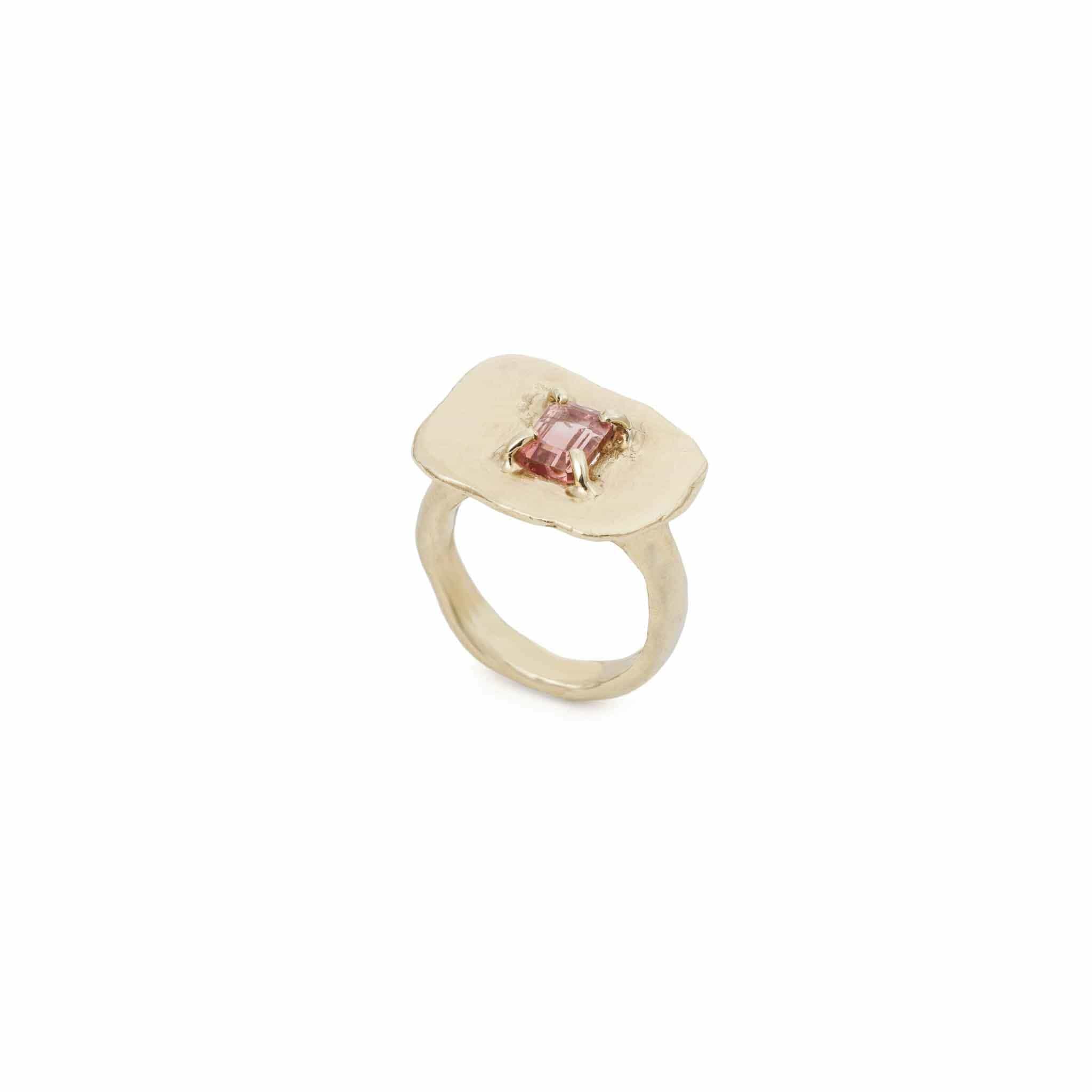 Gold Olivia Ring with Pink Watermelon Tourmaline