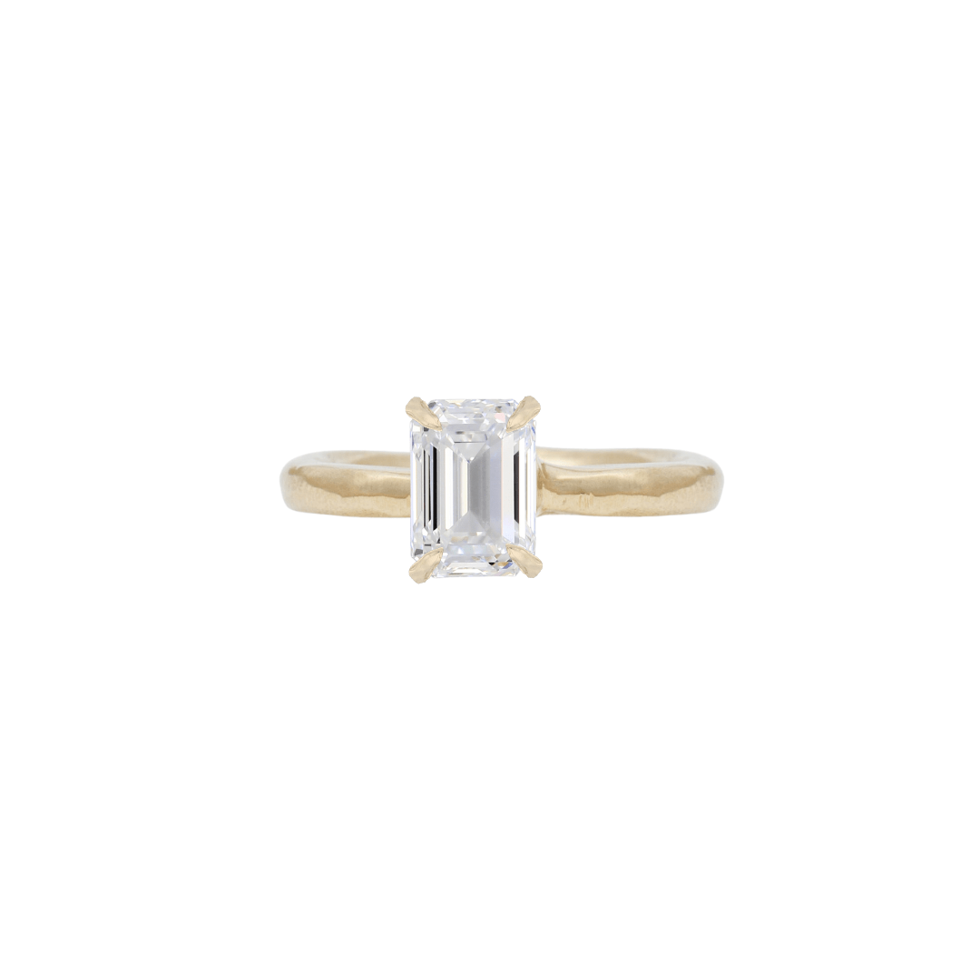 Lauren Engagement Ring With Claw Set Emerald Cut Diamond