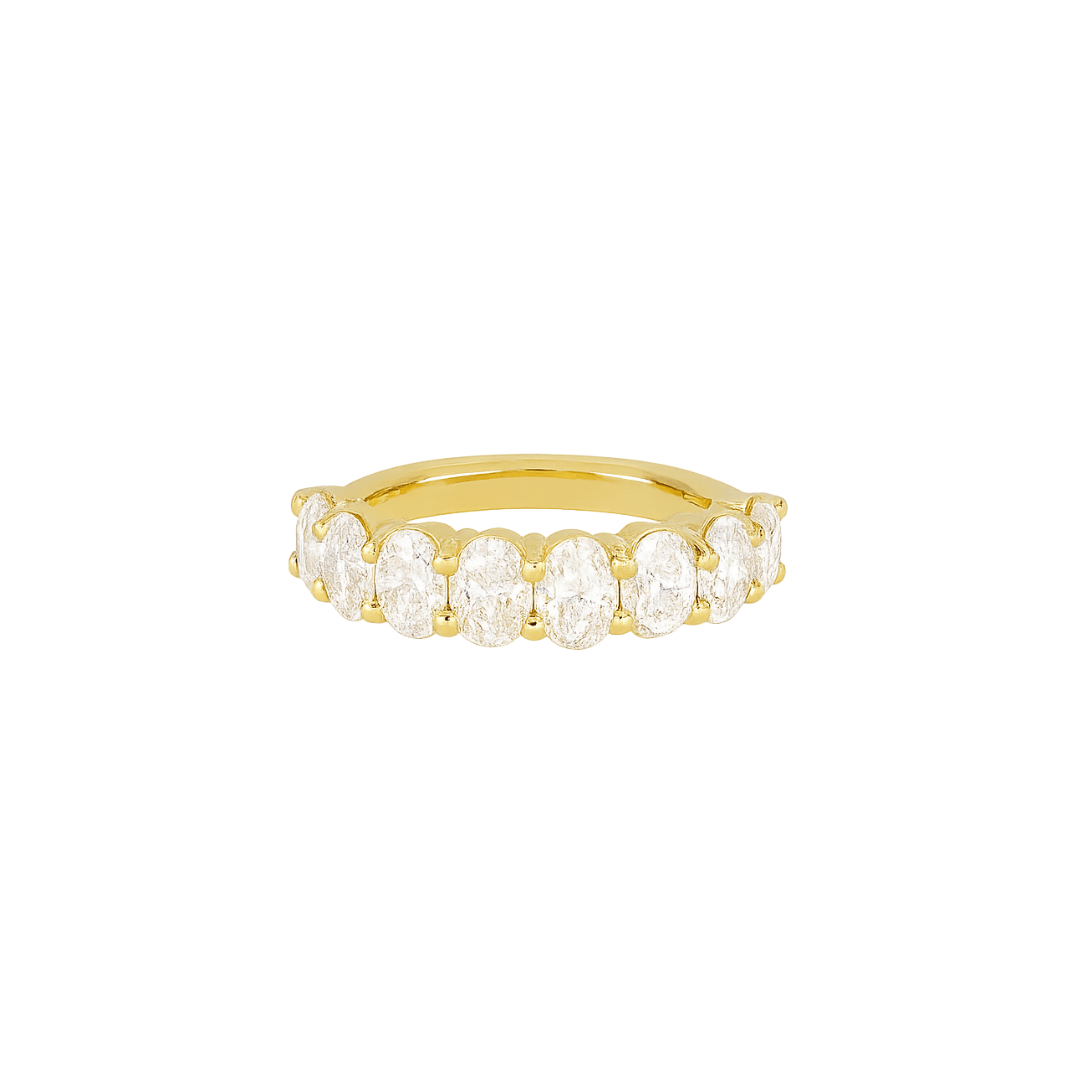 EFStudios 14k Yellow Gold / 0.40ct / H Oval Diamond Half Eternity Band