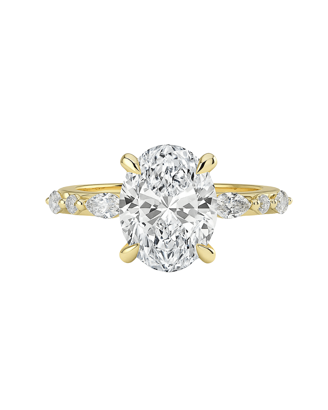 EFStudios 3 - Oval Solitaire + Marquise eternity band Bespoke Engagement Ring JN