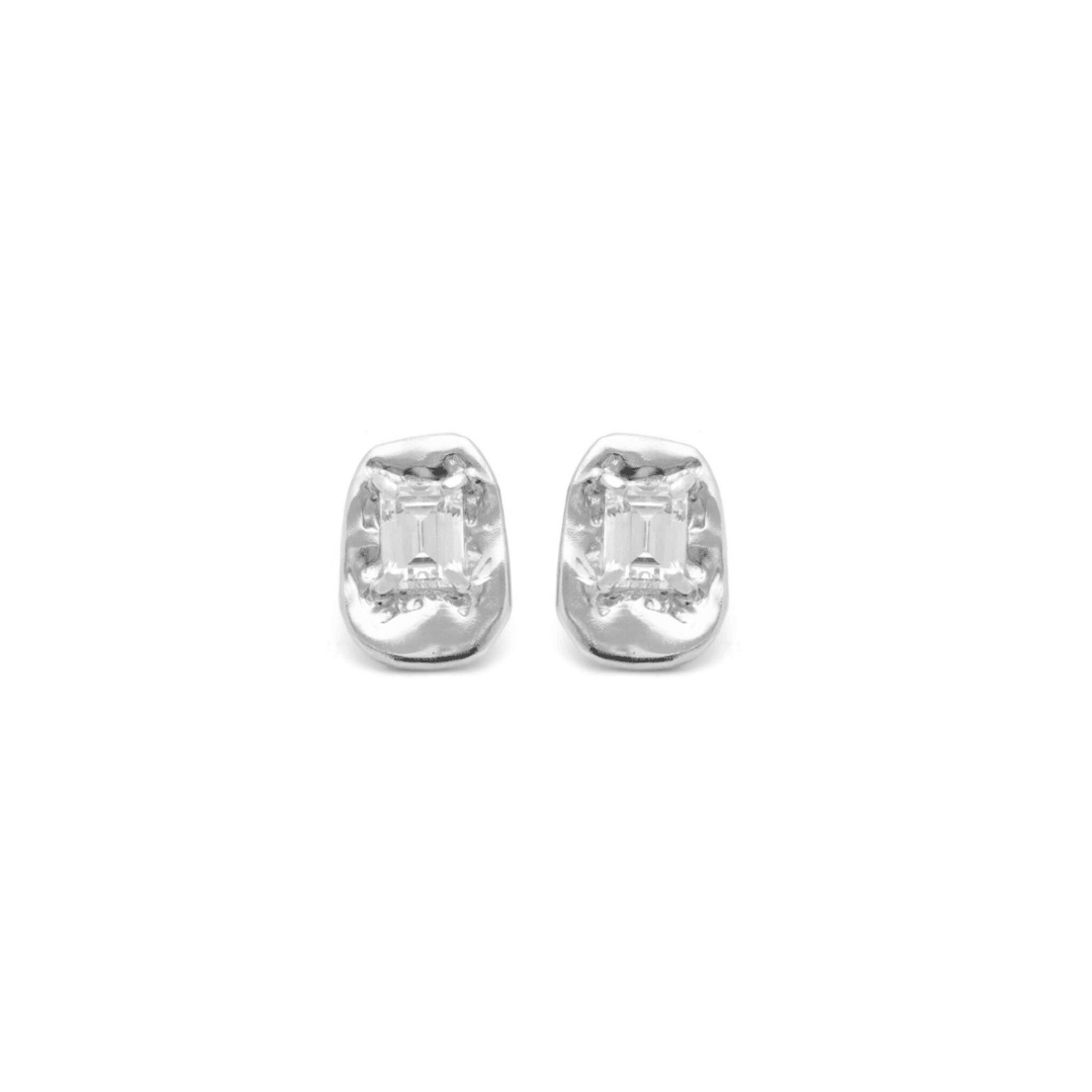 EFStudios 925 sterling silver / Lab White Sapphire Oversized Lolita Earrings | Silver and White Lab Sapphire