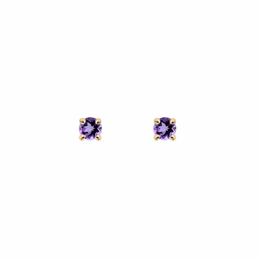 EFStudios 9k yellow gold / February - Amethyst / Single Earring Birthstone Earrings
