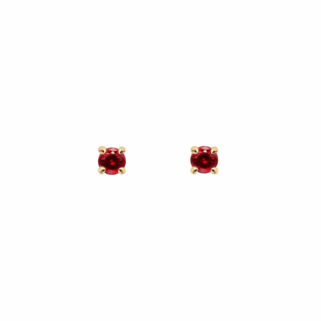 EFStudios 9k yellow gold / July - Ruby / Single Earring Birthstone Earrings