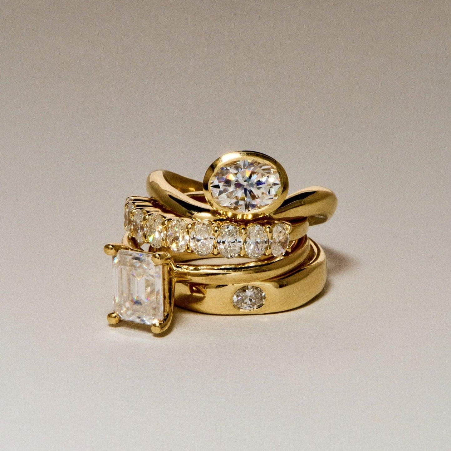 EFStudios Oval Bezel Floating Engagement Ring