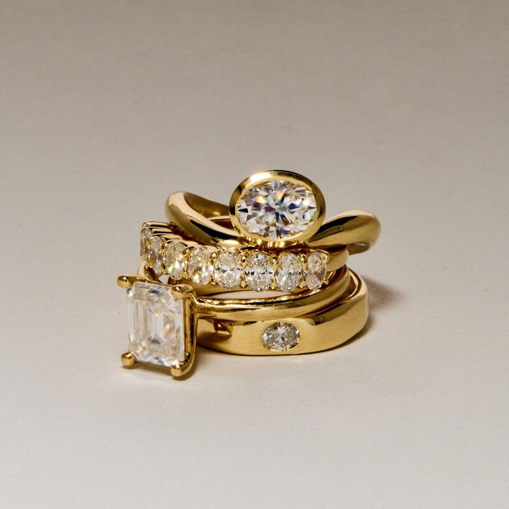 EFStudios Oval Bezel Floating Engagement Ring
