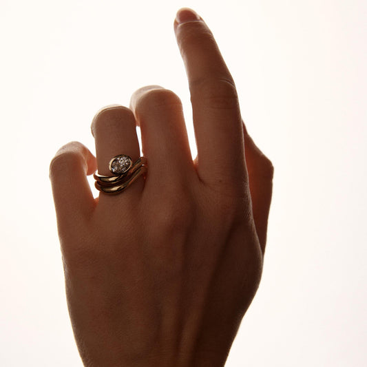 EFStudios Oval Bezel Floating Engagement Ring