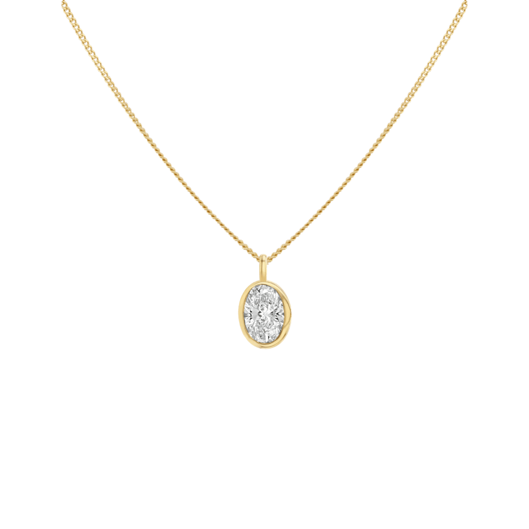 EFStudios Oval Diamond Bezel Pendant