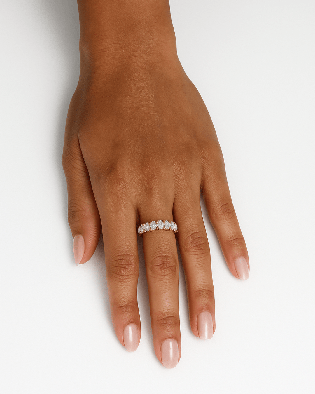 EFStudios Oval Diamond Half Eternity Band