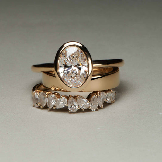 EFStudios Scattered Pear Diamond Half Eternity Ring
