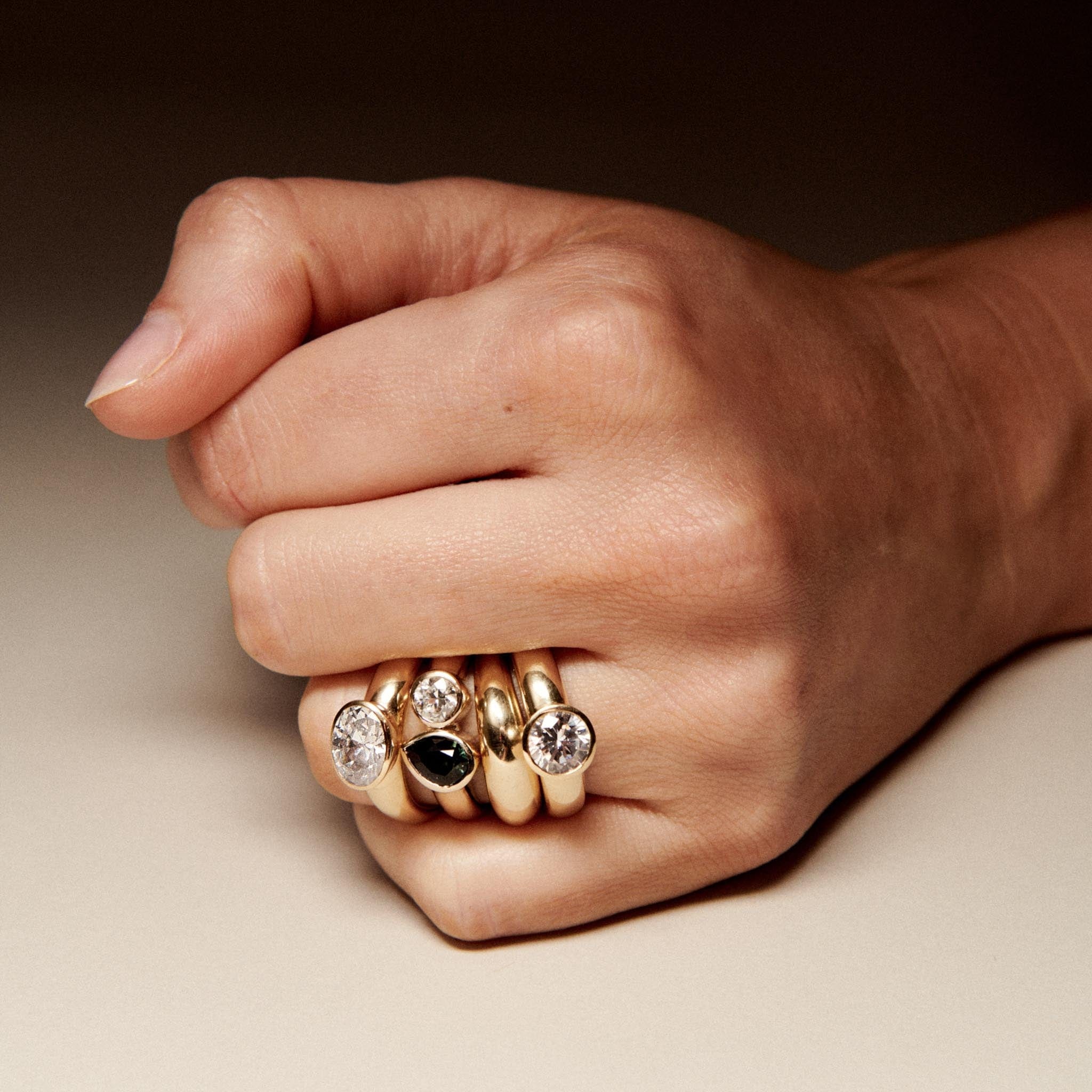 EFStudios The Isabella Ring - Rounds Bezel Domed Ring