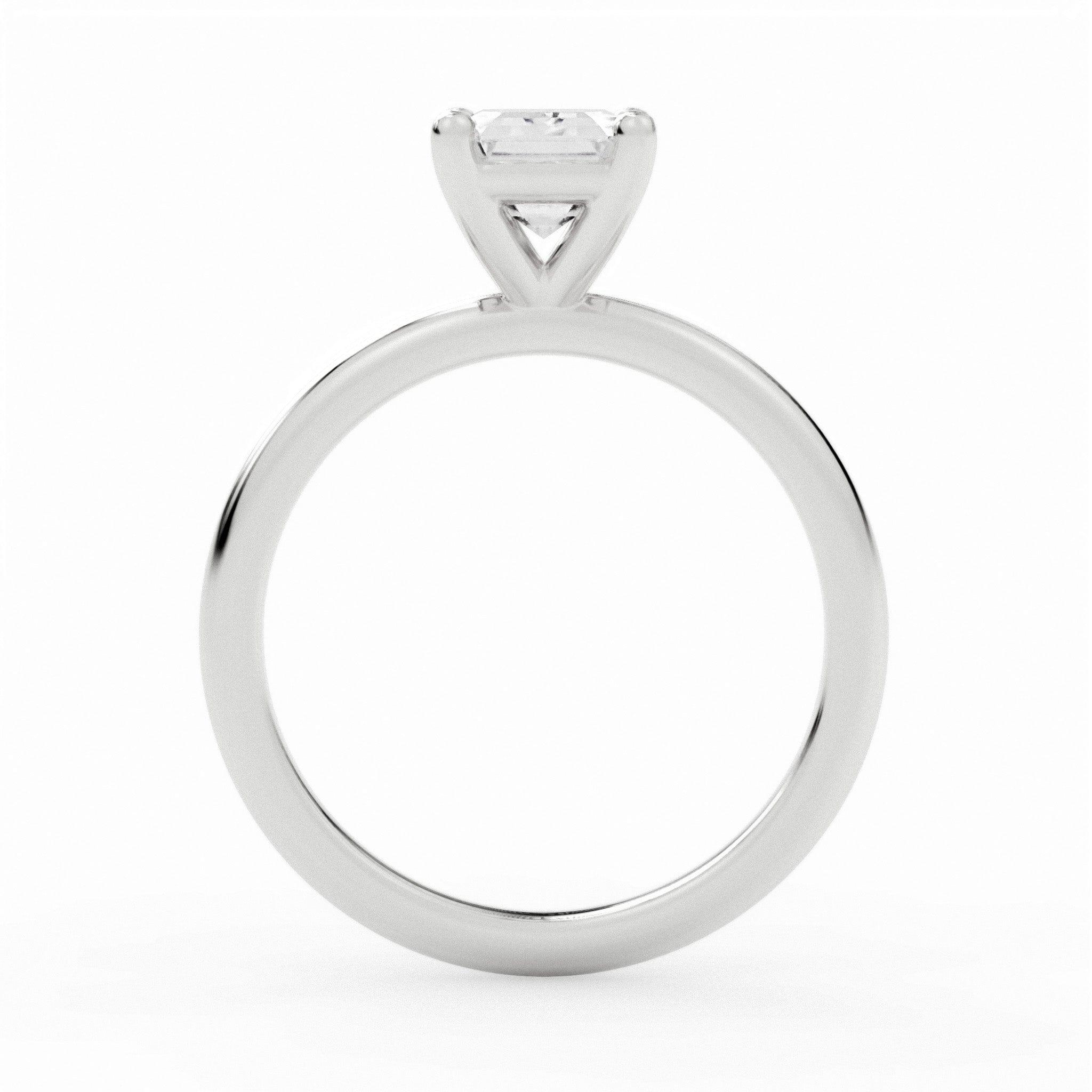 EFStudios The Monique Ring – Emerald Solitaire | Platinum & Lab-Grown Diamonds