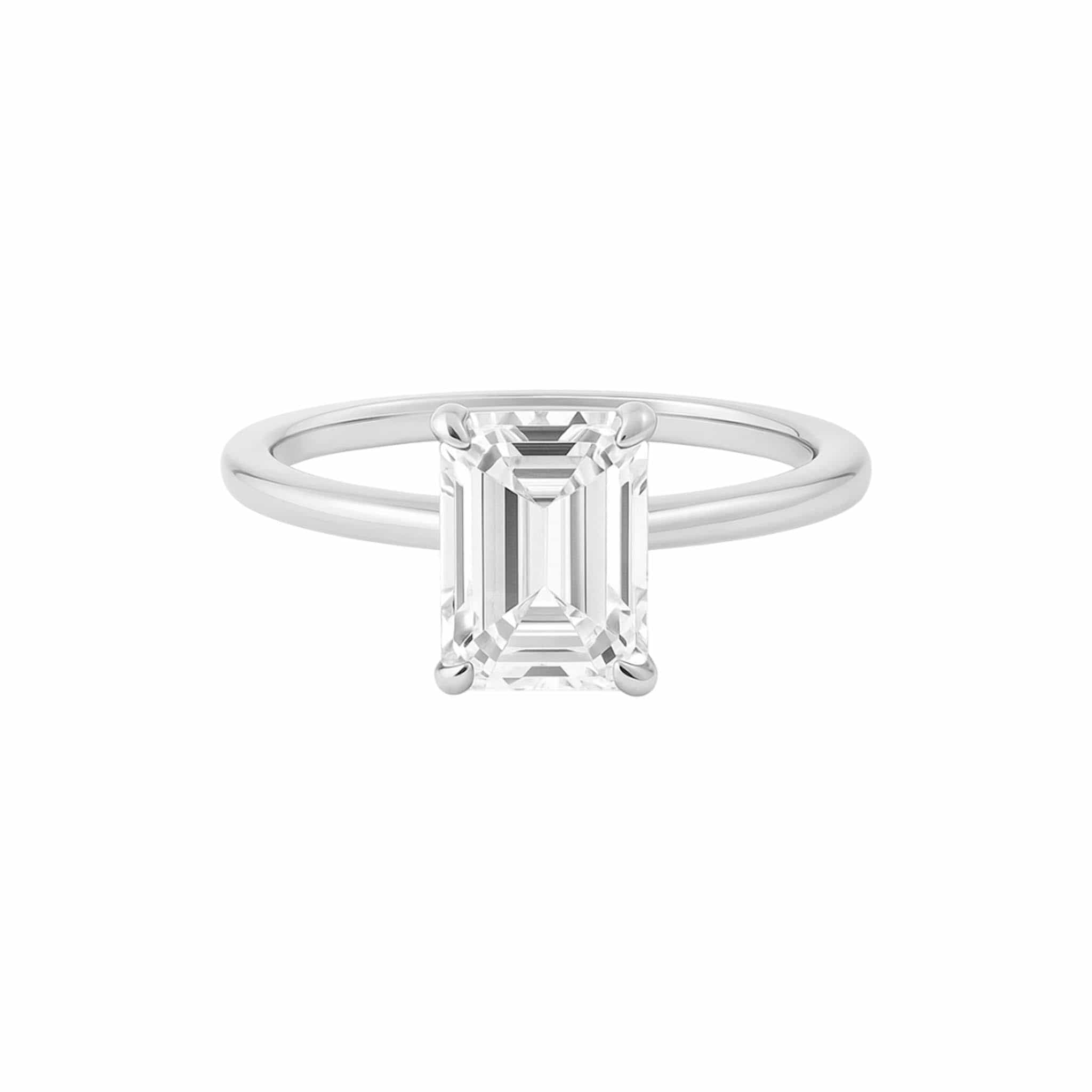 EFStudios The Monique Ring – Emerald Solitaire | Platinum & Lab-Grown Diamonds