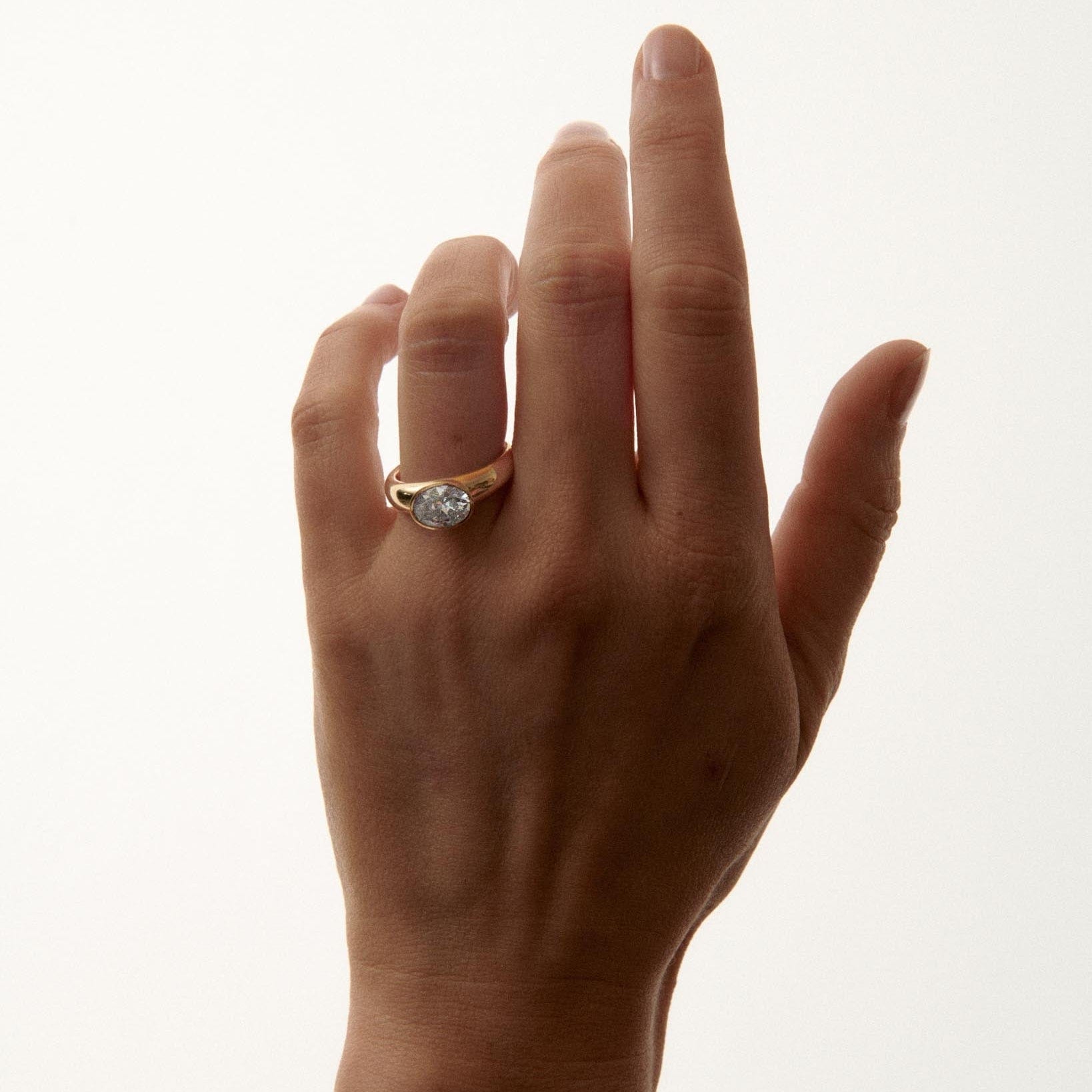 EFStudios The Nicole Ring - Oval East West Bezel Domed Ring