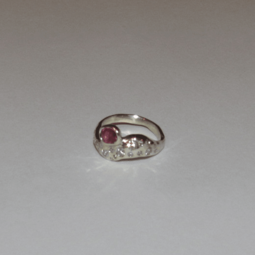 A Bold Bespoke Engagement Ring with Family Heirloom Ruby and Diamonds