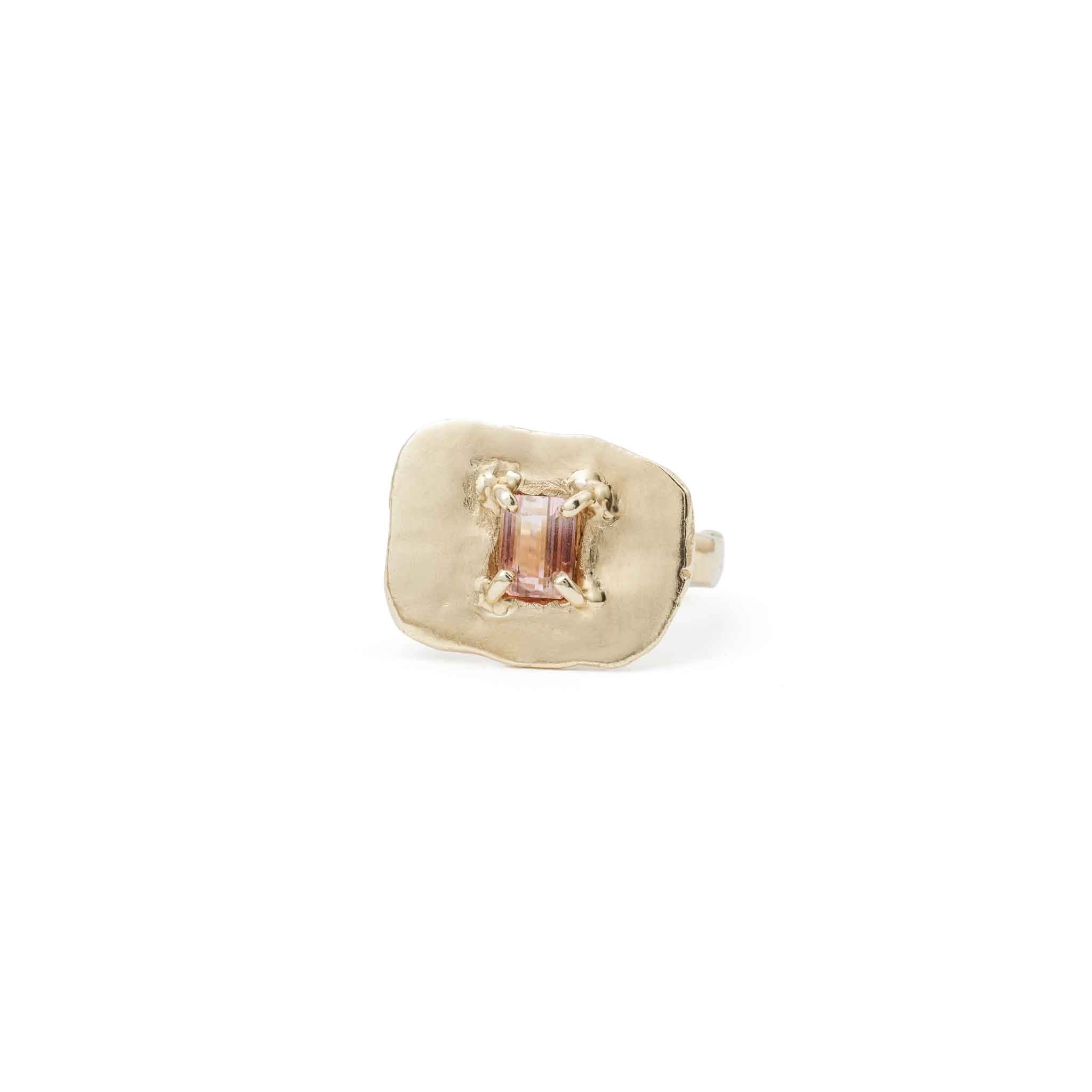 Gold Olivia Ring with Pink Watermelon Tourmaline