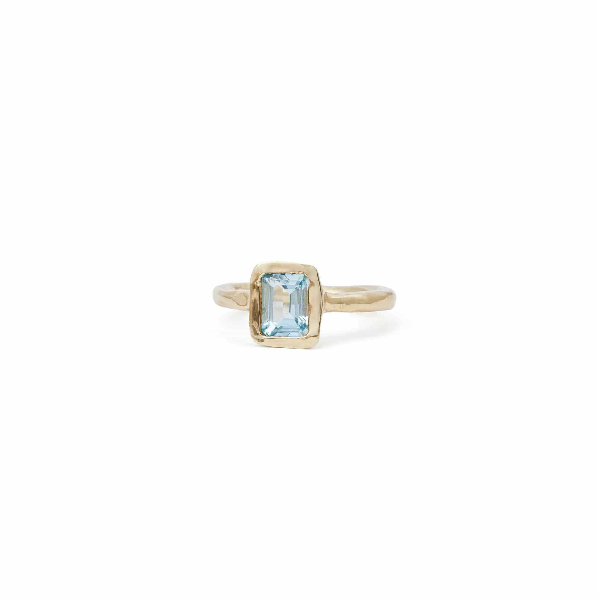 Lauren Ring - 9k gold and emerald cut topaz READY TO SHIP