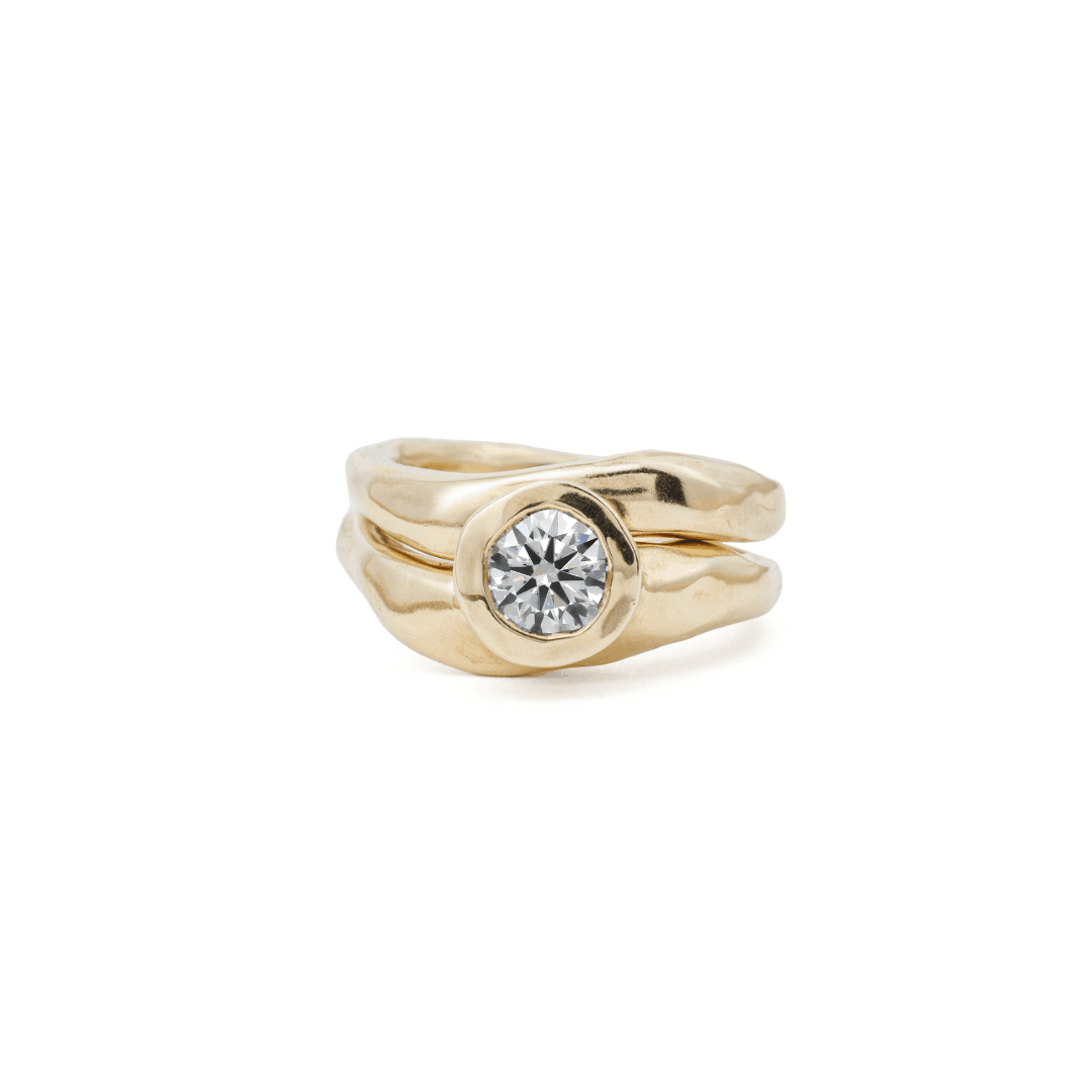 The Lovers Diamond Engagement Ring - Yellow Gold Lab Grown Diamond E VVS1