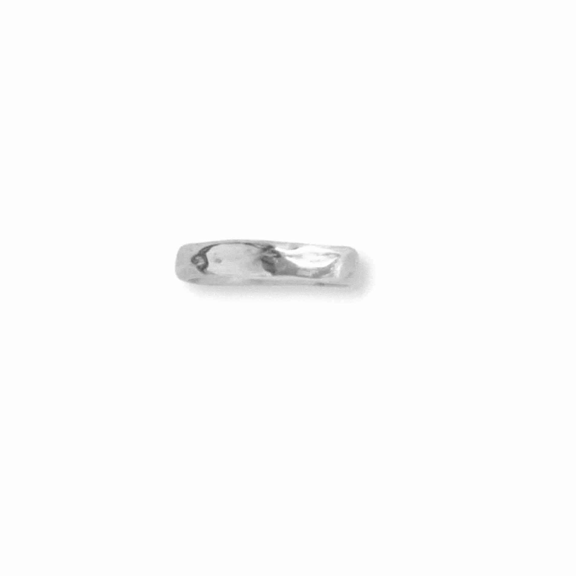 3mm Flat Men's Wedding Band in White Gold – Organic Texture - EFStudios