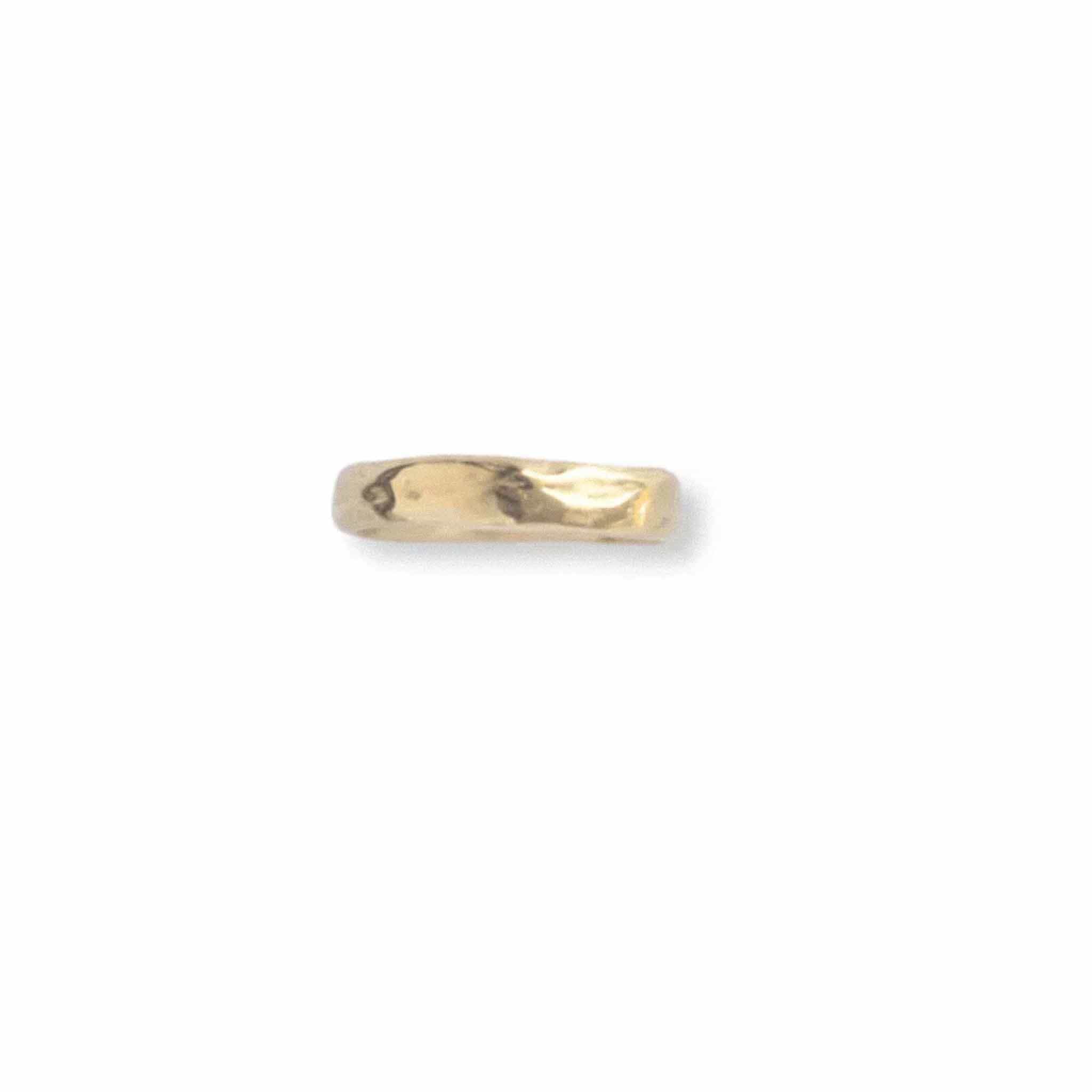 3mm Flat Men's Wedding Band in Yellow Gold – Organic Texture - EFStudios