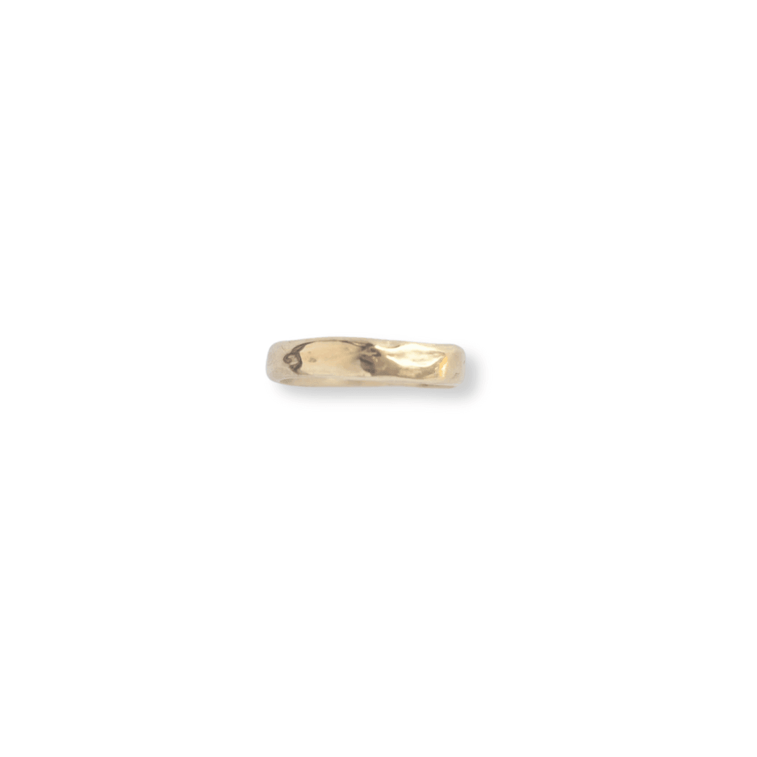 3mm Flat Women's Wedding Band in Yellow Gold – Organic Texture - EFStudios