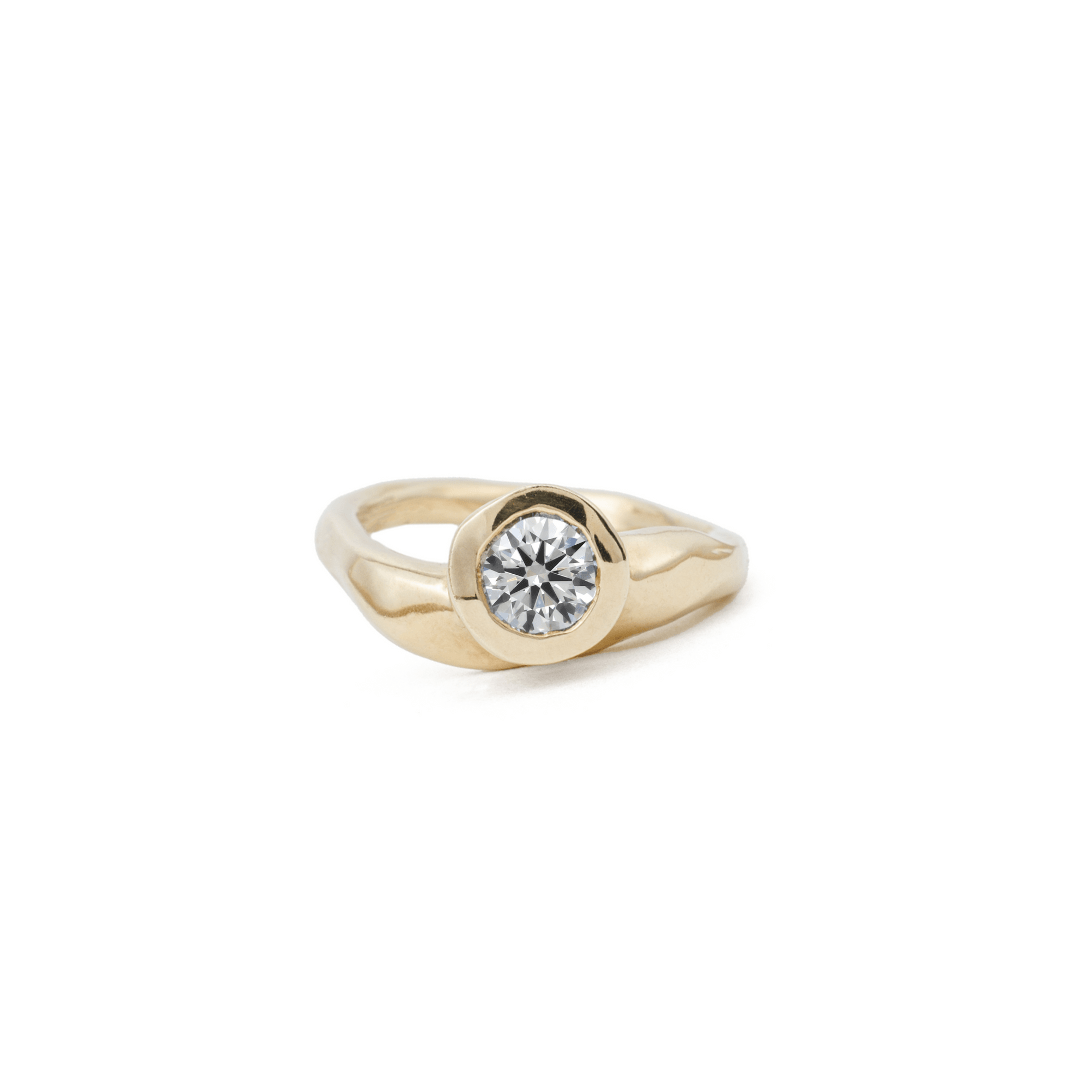 The Lovers Ring With Bezel Set Round Diamond