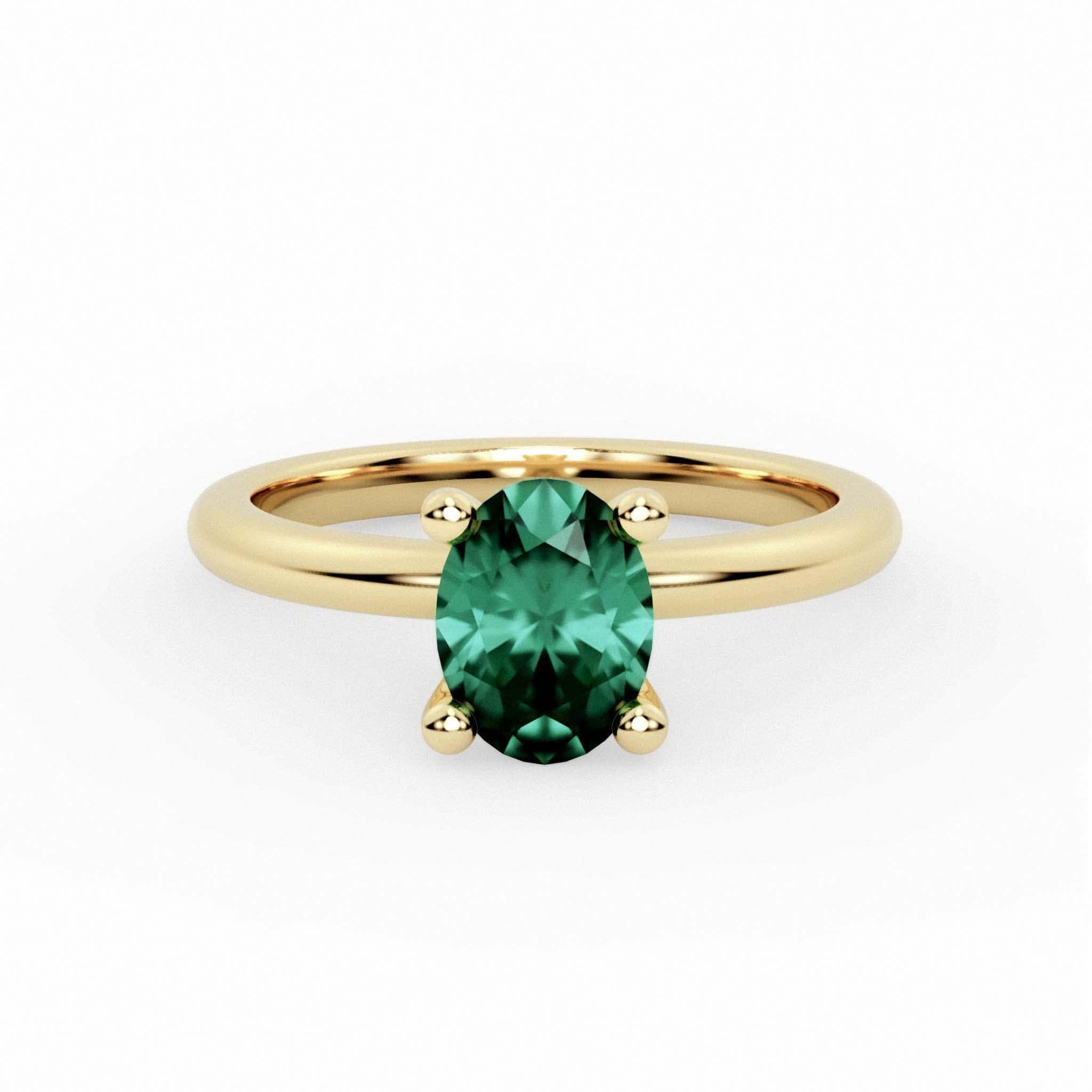 The Sophie Ring – Gold & Emerald Solitaire