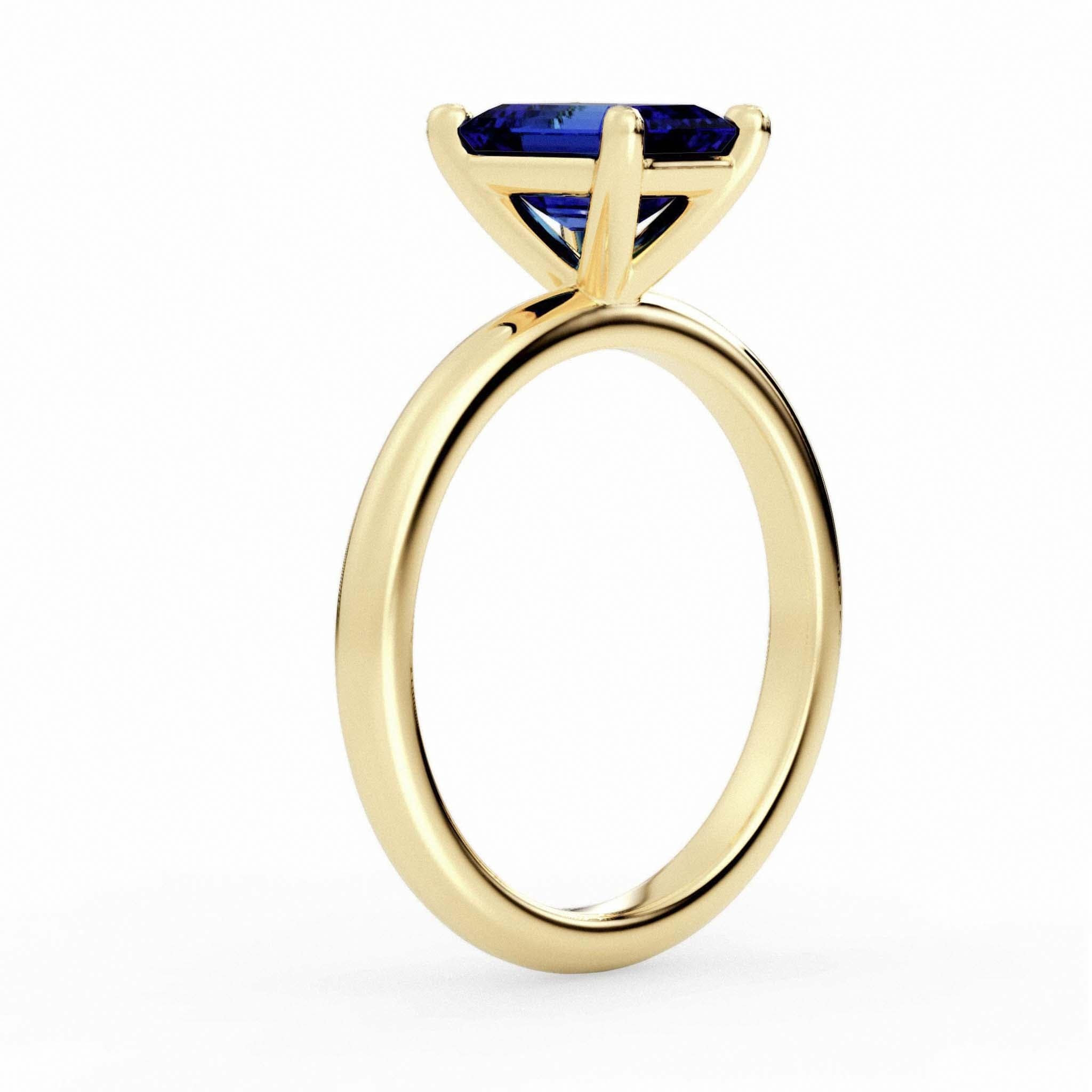 The Monique Ring – Gold & Lab Sapphire Solitaire