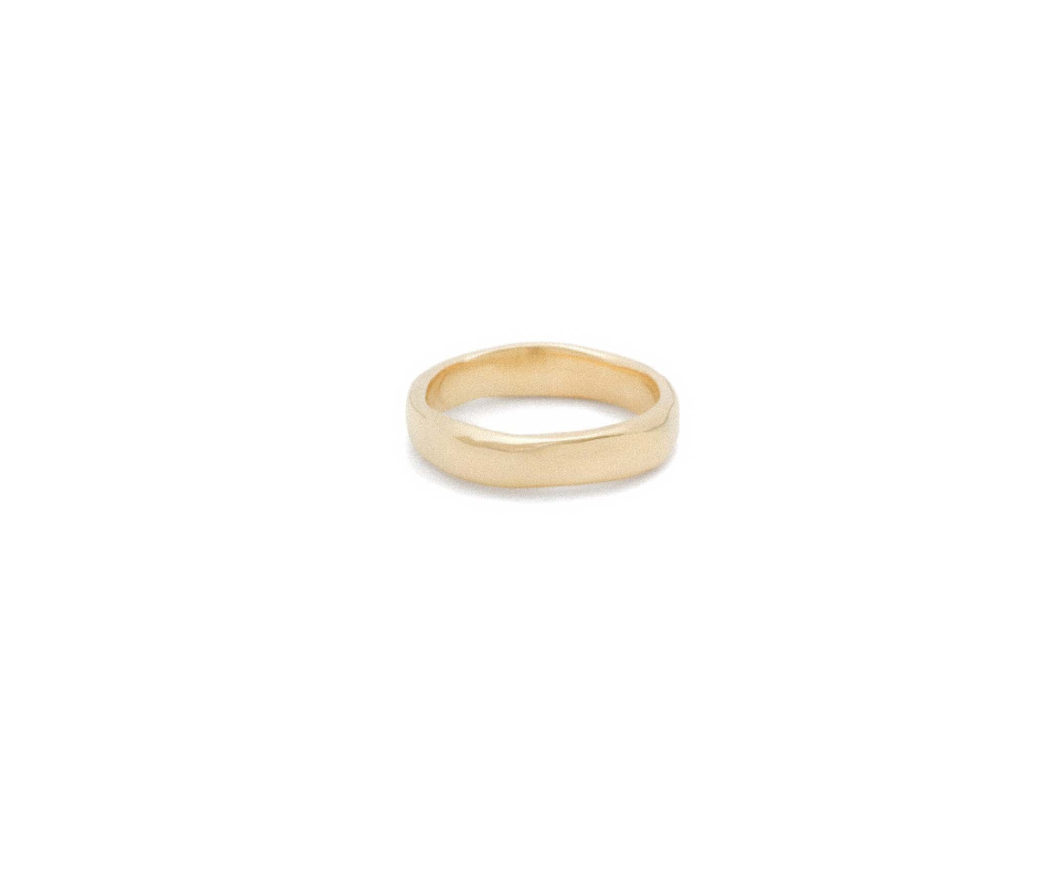 3mm Flat Women's Wedding Band in Yellow Gold – Organic Texture