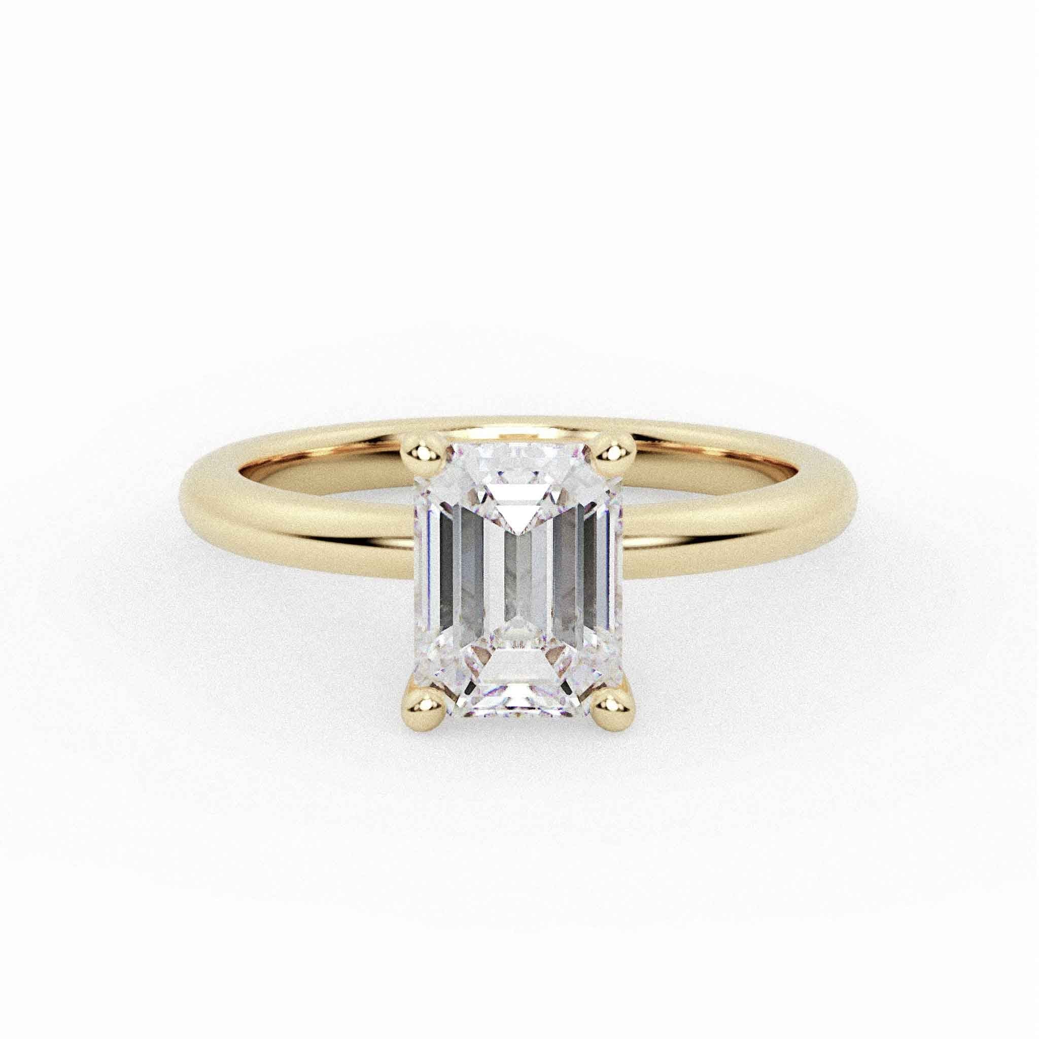 Monique Emerald Cut Diamond Engagement Ring – Bespoke Solitaire Setting | Gold & Lab-Grown Diamonds