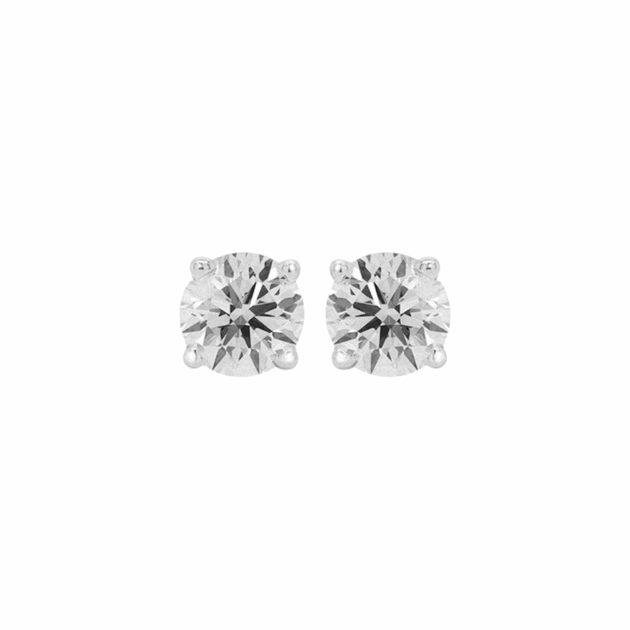 Classic 0.75ct Diamond Stud Earrings | 18k White Gold & Lab Diamonds - EFStudios