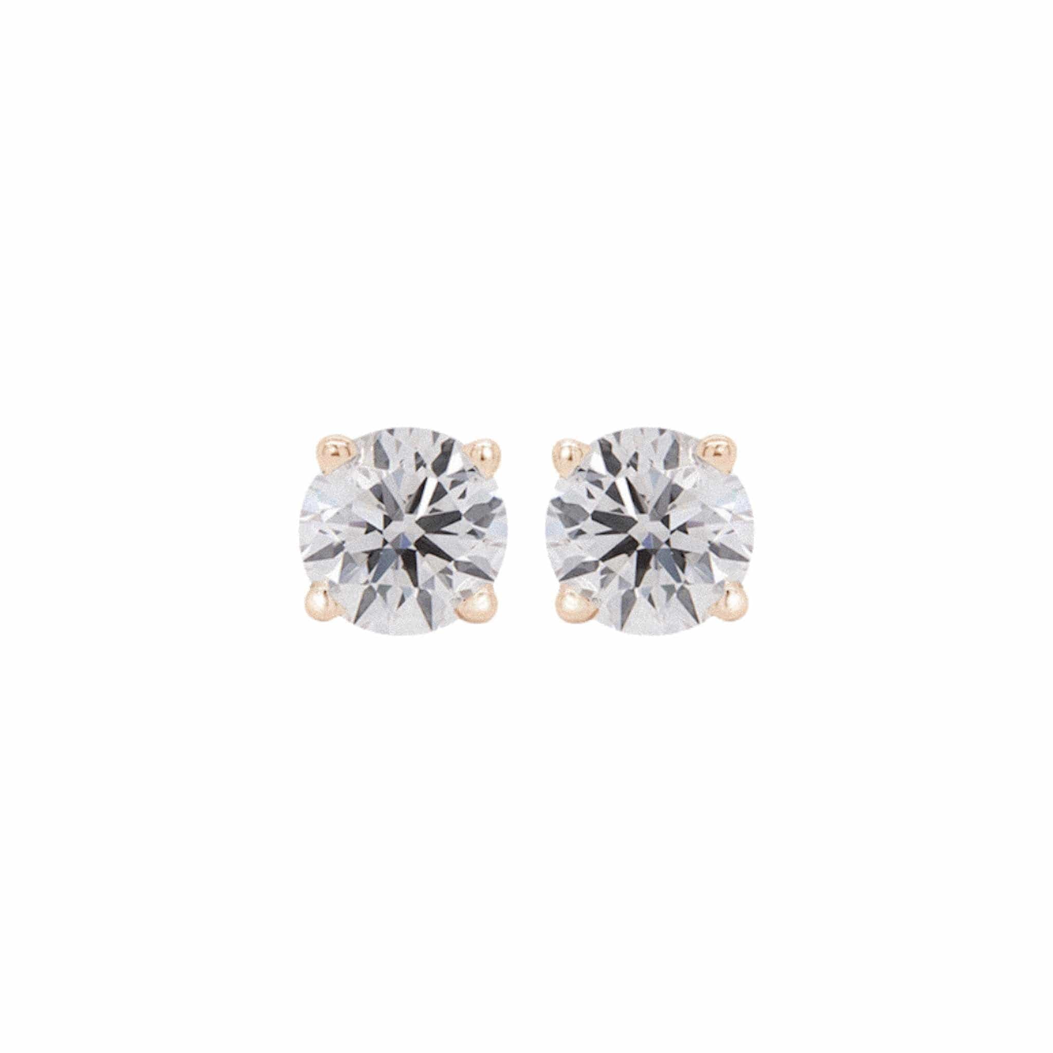 Classic 0.75ct Diamond Stud Earrings | 18k Yellow Gold & Lab Diamonds - EFStudios