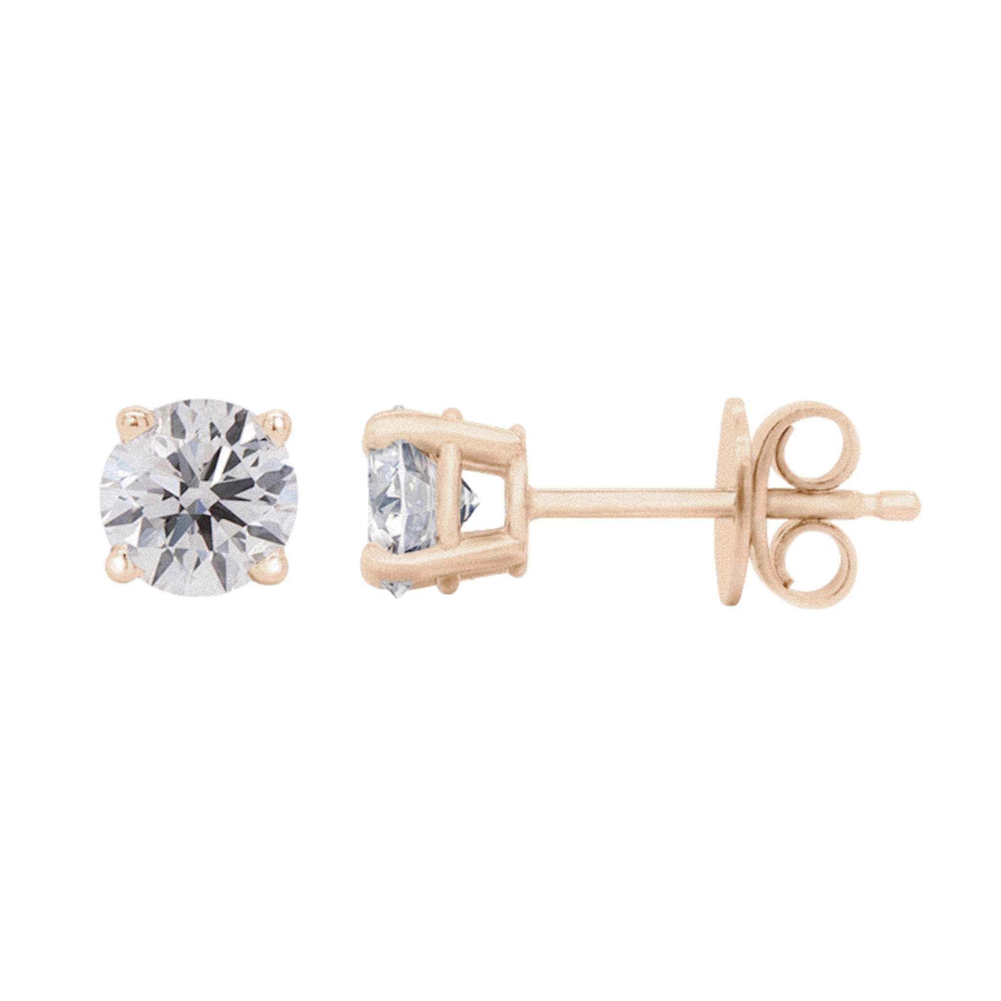 Classic 0.75ct Diamond Stud Earrings | 18k Yellow Gold & Lab Diamonds - EFStudios