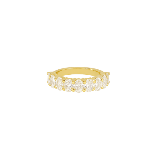 EFStudios 14k Yellow Gold / 0.20ct / H Oval Diamond Half Eternity Band