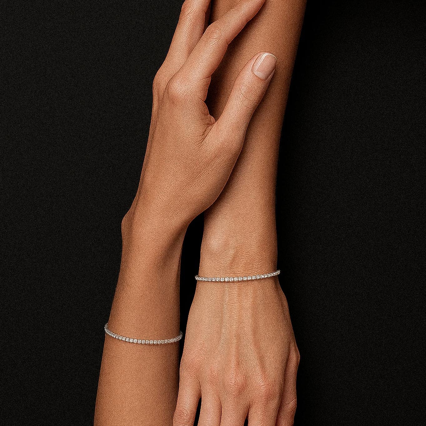 EFStudios 9k White Gold Diamond Tennis Bracelet | 9k White Gold 1.80mm