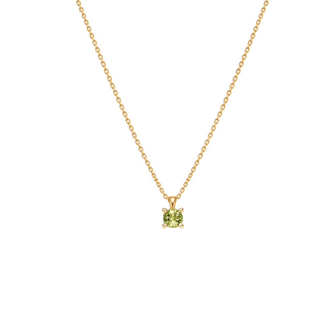 EFStudios 9k Yellow Gold / August - Peridot Birthstone Pendant - January Garnet