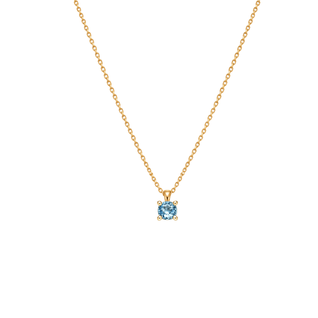 EFStudios 9k Yellow Gold / December - Topaz Birthstone Pendant - January Garnet