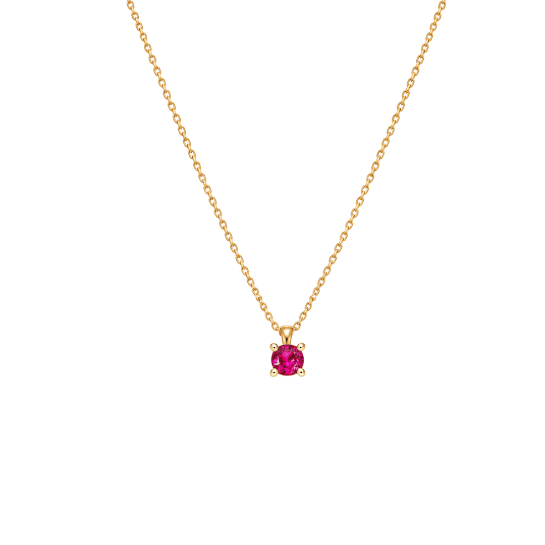 EFStudios 9k Yellow Gold / July - Ruby Birthstone Pendant - January Garnet