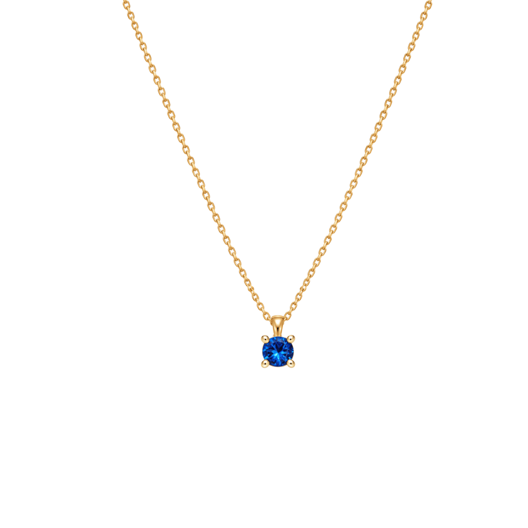 EFStudios 9k Yellow Gold / September - Sapphire Birthstone Pendant - January Garnet