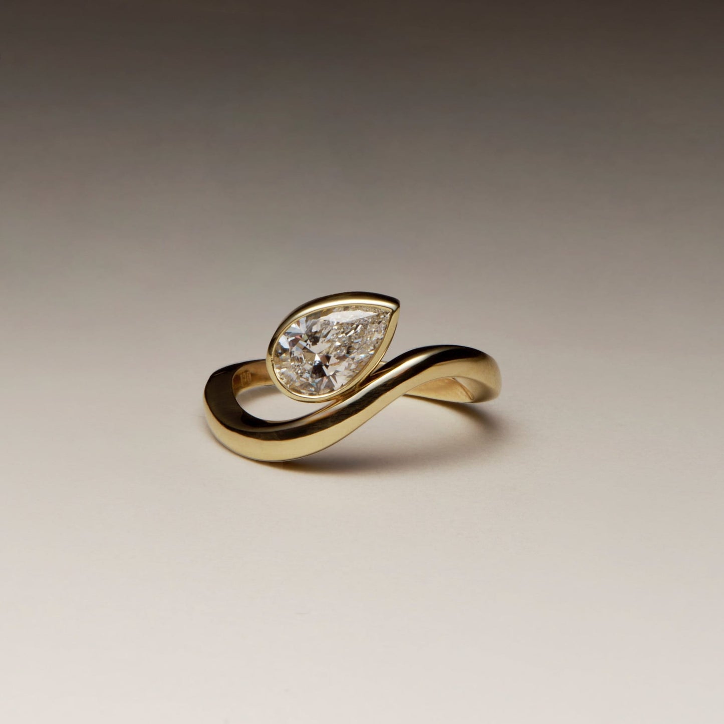 EFStudios Chloe Floating Diamond Ring - Pear Bezel