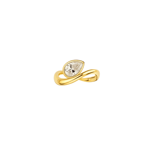 EFStudios Chloe Floating Diamond Ring - Pear Bezel