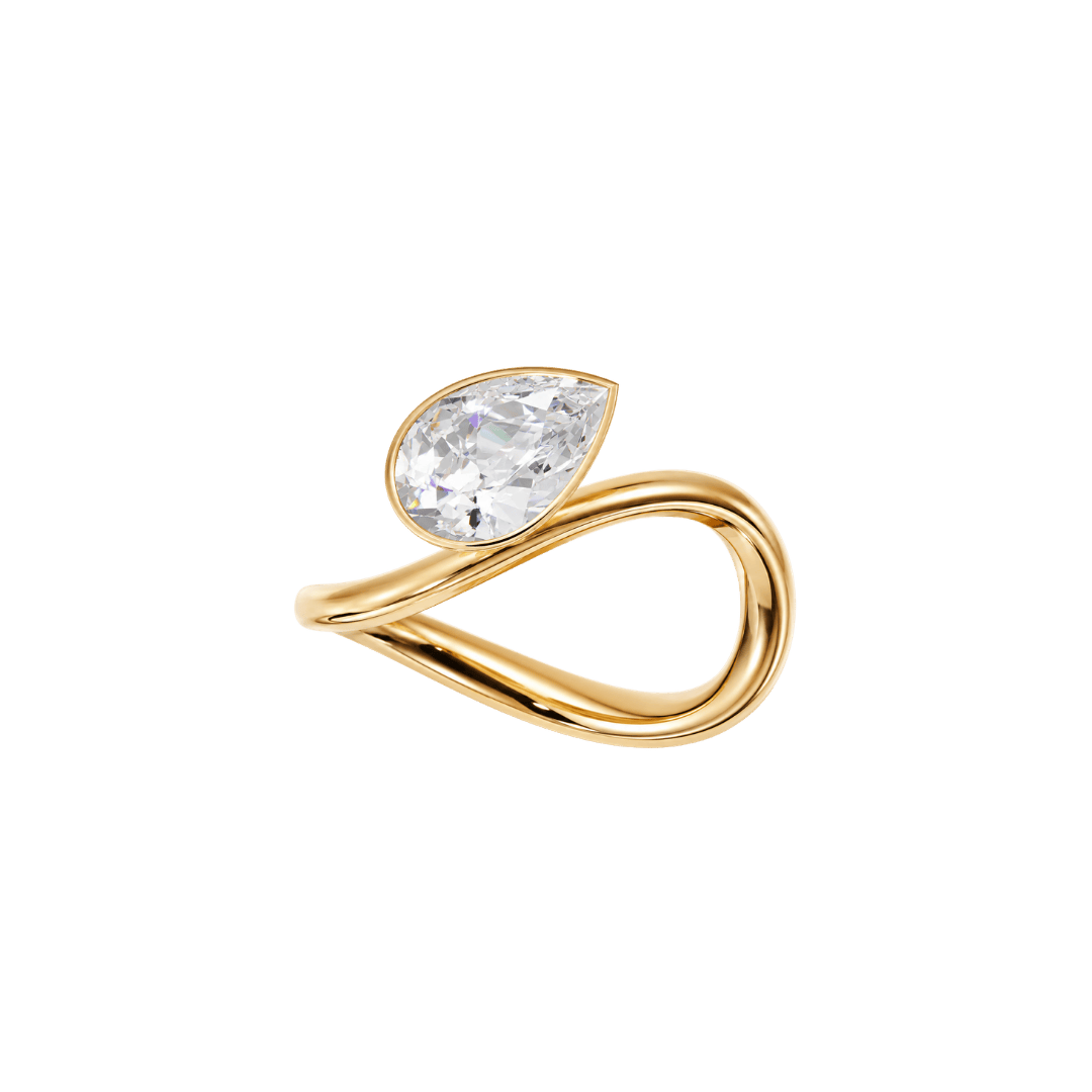 EFStudios Chloe Floating Diamond Ring - Pear Bezel