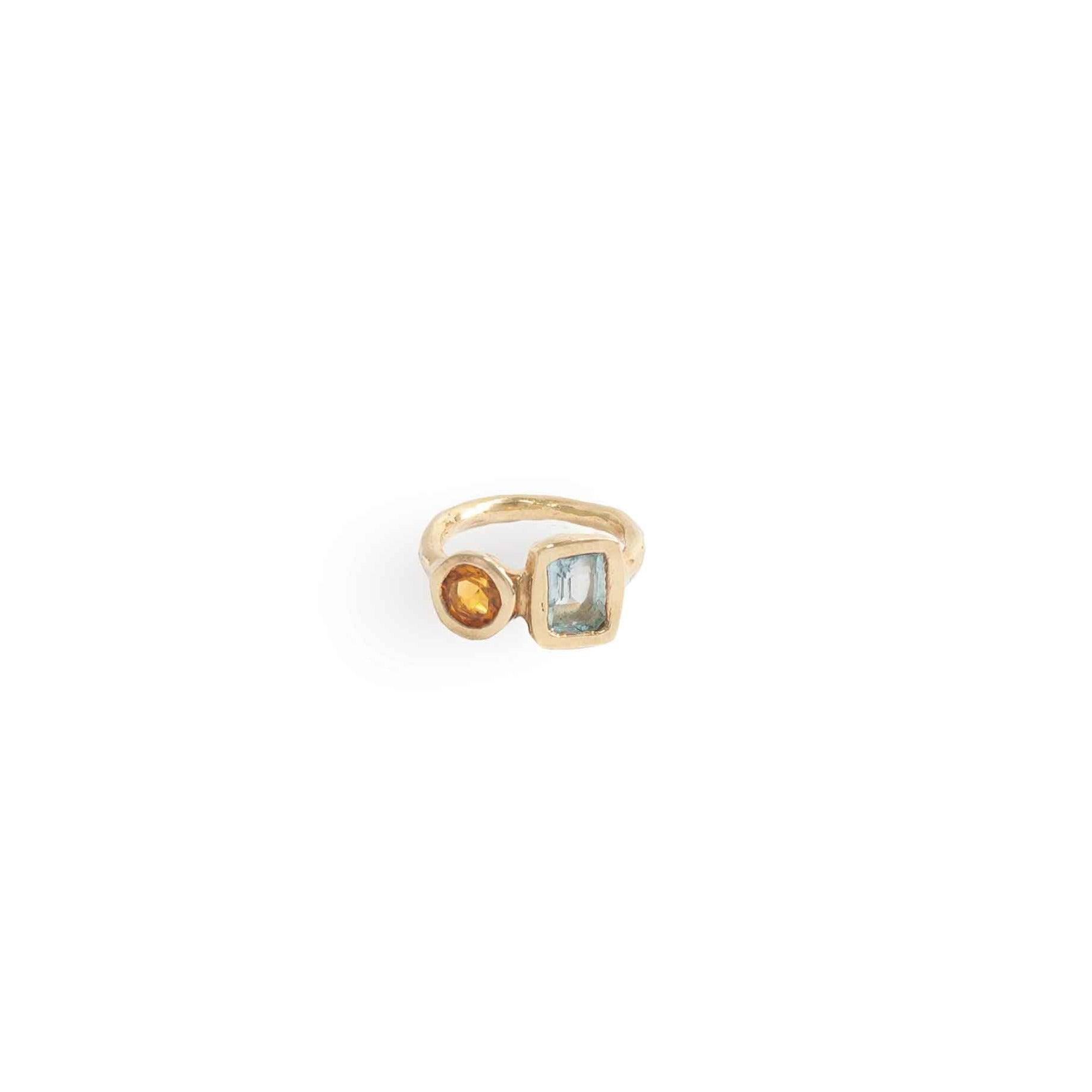 EFStudios Ella Toi Et Moi Ring - Yellow gold Citrine and Topaz