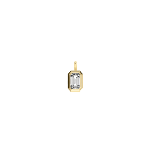 EFStudios Emerald Cut Diamond Bezel Pendant