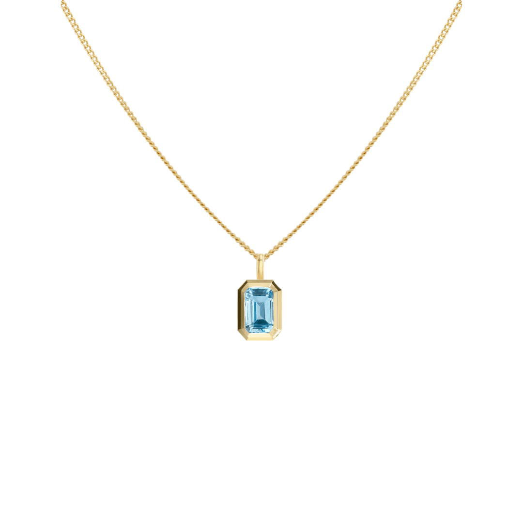 EFStudios Emerald Cut Topaz Bezel Pendant