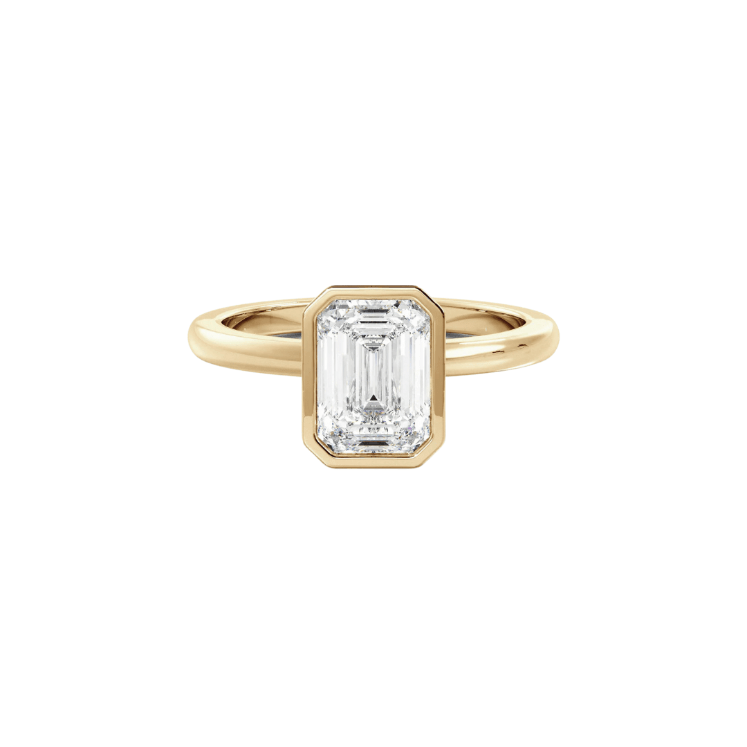 EFStudios Lauren Emerald Diamond Bezel Engagement Ring