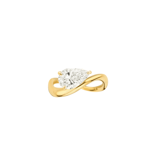 EFStudios Natasha Floating Diamond Ring - Pear Solitaire