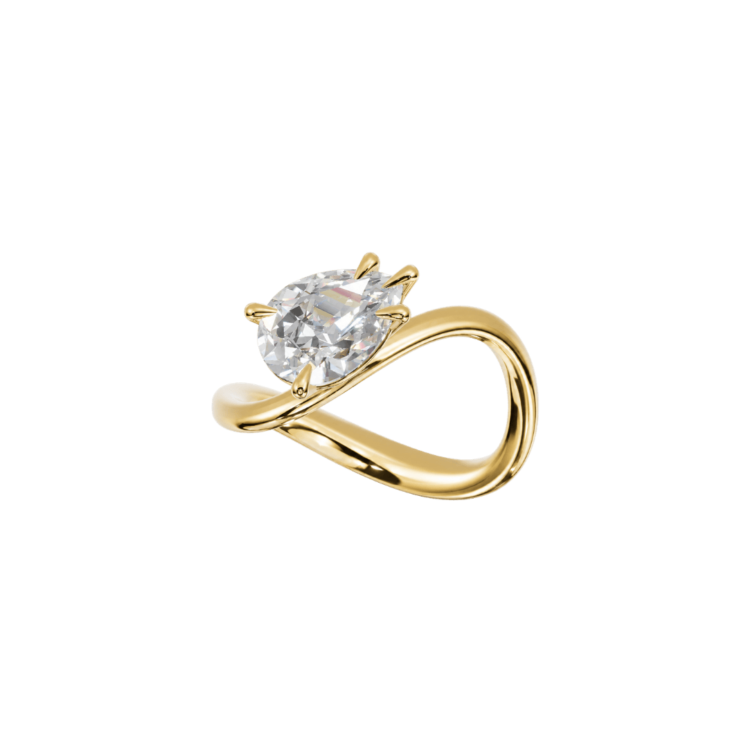 EFStudios Natasha Floating Diamond Ring - Pear Solitaire