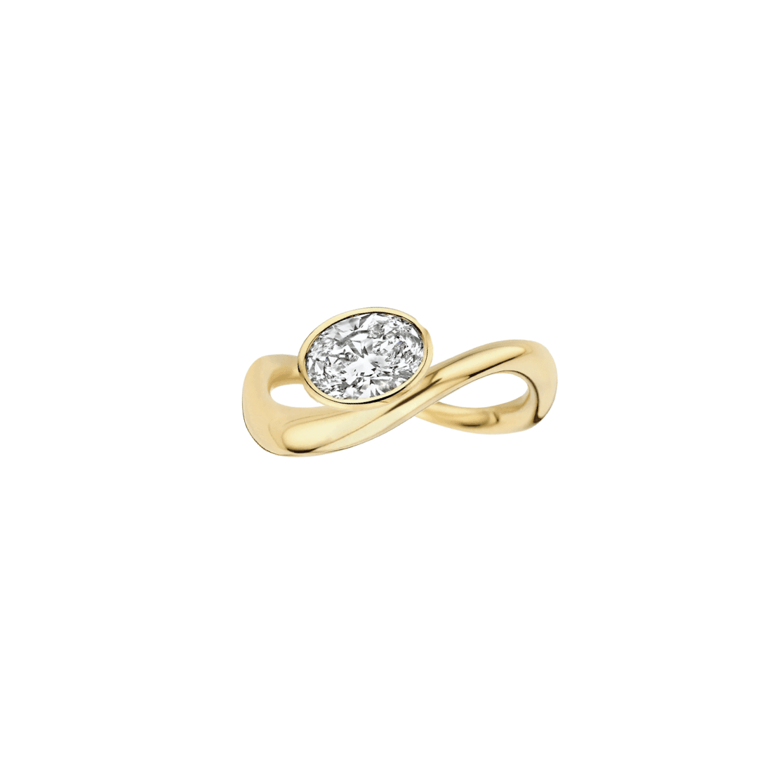 EFStudios Oval Bezel Floating Engagement Ring