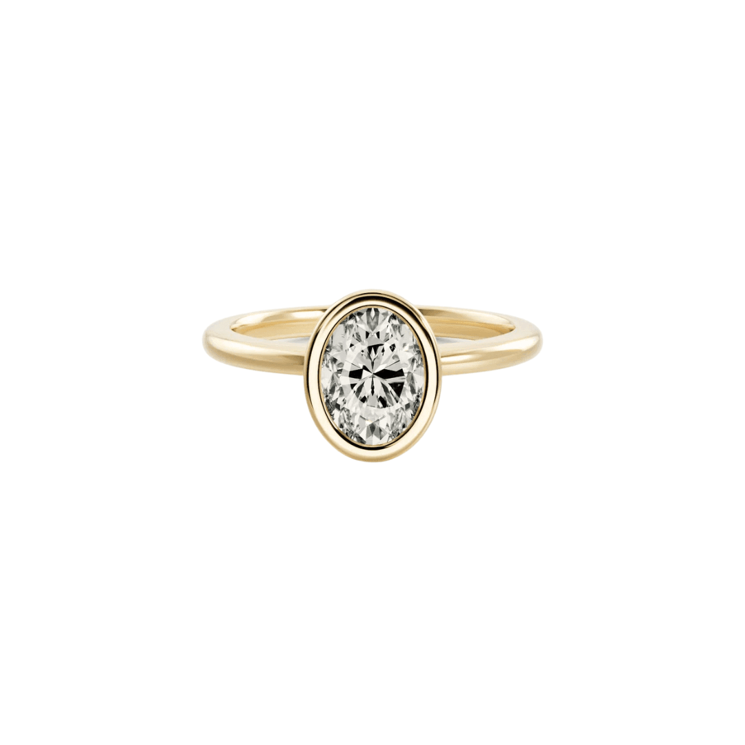 EFStudios Oval Diamond Bezel Engagement Ring